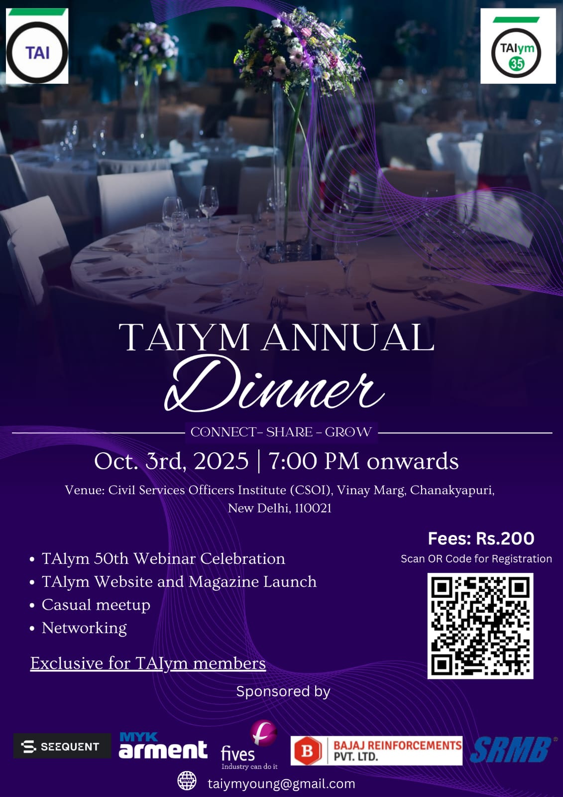 TAIYM Annual Dinner Poster